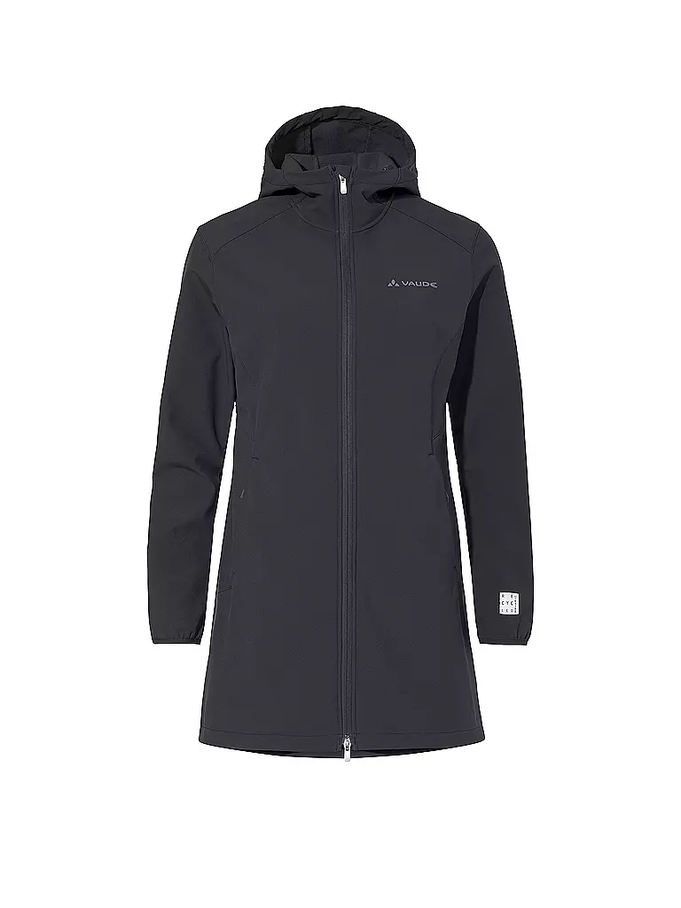 VAUDE | Parka softshell Moena cálido con capucha para mujer | Negro