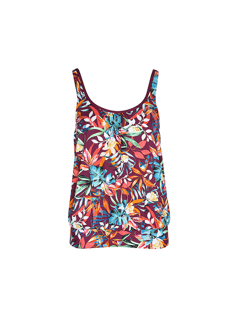 Top de tankini para mujer rojo oscuro 44