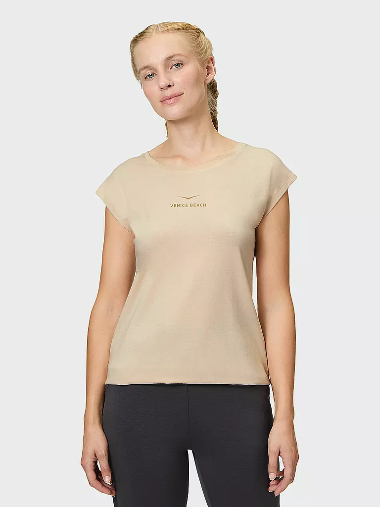 VENICE BEACH | Camiseta de fitness Wonder para mujer | Crema