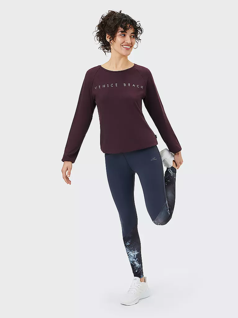 VENICE BEACH | Damen Fitnessshirt Rylee | Rojo oscuro