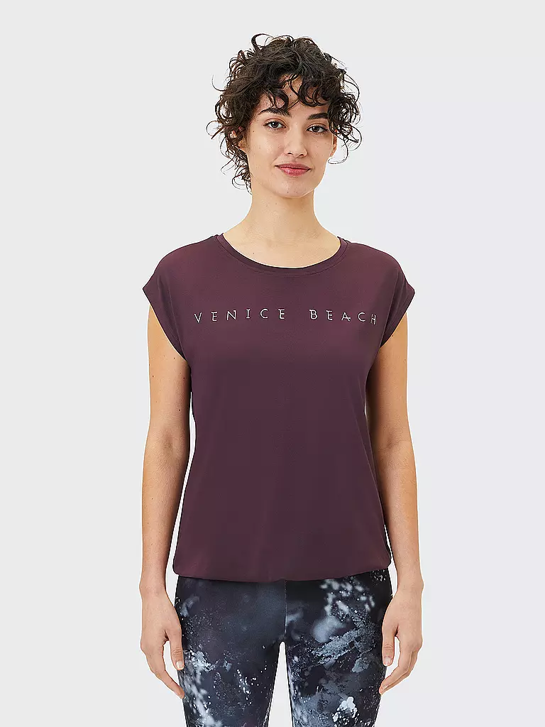 VENICE BEACH | Damen Fitnessshirt Wonder | Rojo oscuro