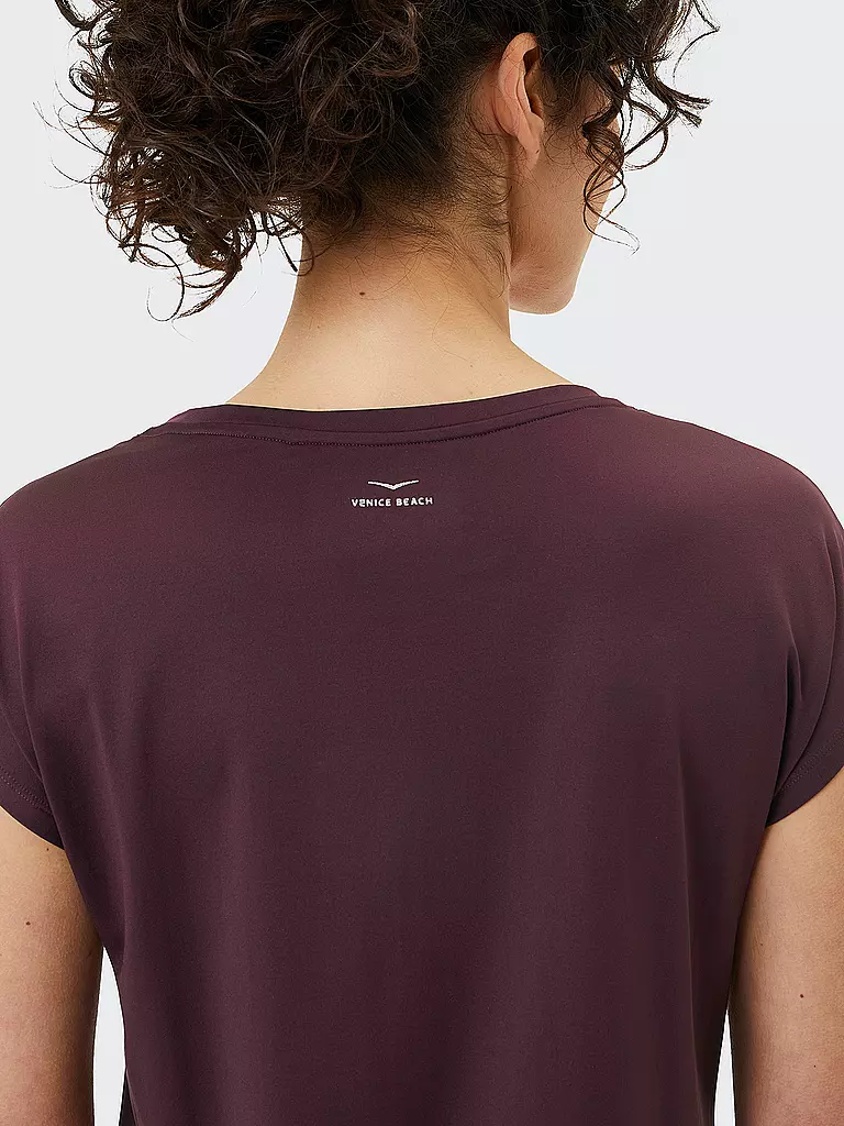 VENICE BEACH | Damen Fitnessshirt Wonder | Rojo oscuro