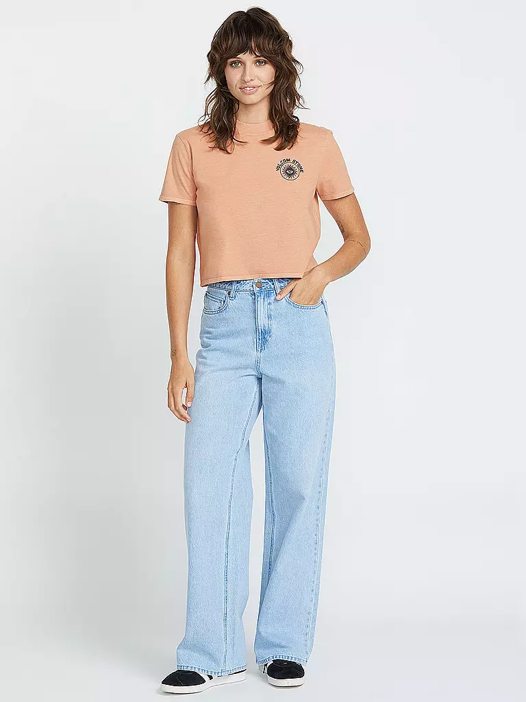 VOLCOM | Beachshirt Dial Crop para mujer | Marrón claro