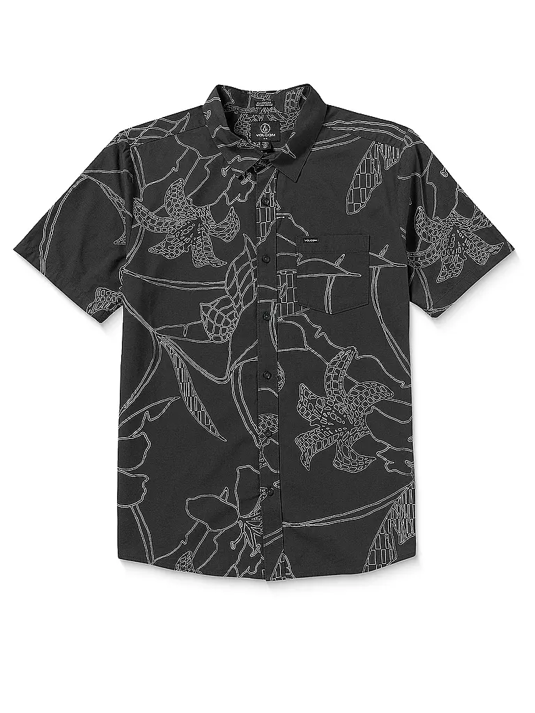 VOLCOM | Camisa de playa para hombre Cad Floral | Gris