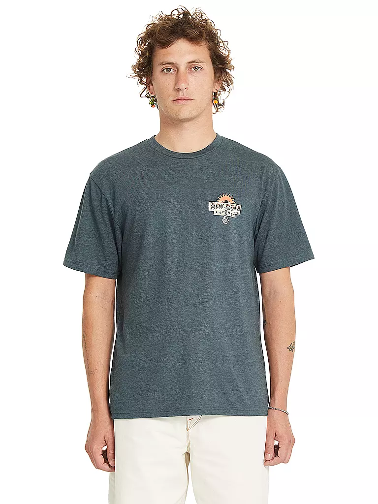 VOLCOM | Camiseta de playa para hombre Sure Thing HTH | Gris