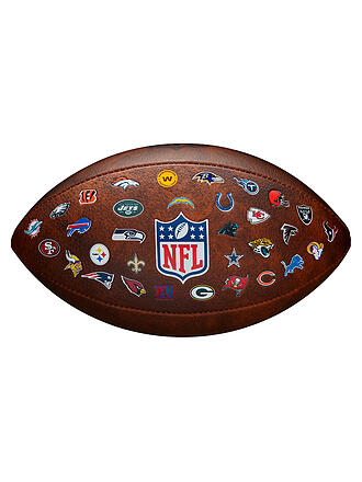 WILSON | Balón de fútbol americano NFL Off Throwback con el logo de los 32 equipos