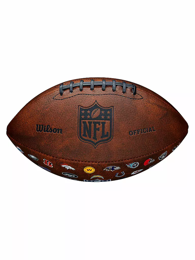 WILSON | Balón de fútbol americano NFL Off Throwback con el logo de los 32 equipos |
