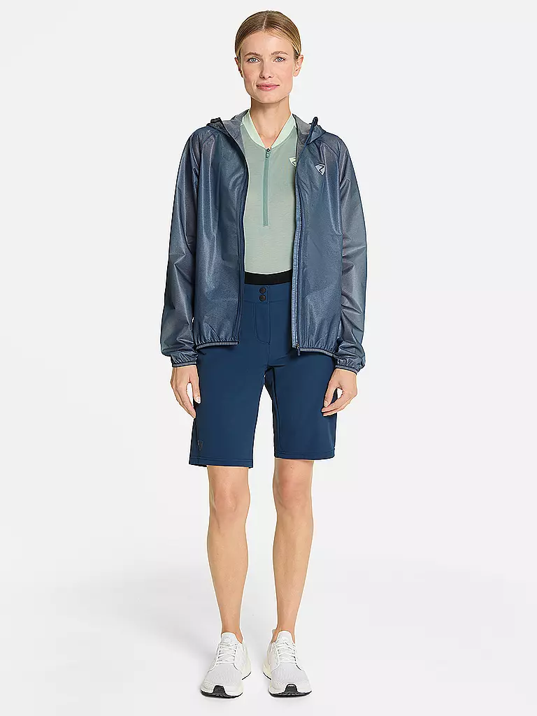 ZIENER | Chaqueta de lluvia para mujer Natina con capucha | Azul oscuro